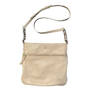 Kate Spade Cobble Hill Ellen Beige Pebbled Leather Crossbody Handbag Purse Nude